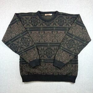 Vintage 90s Jantzen Geometric Knit Sweater Men 2XLT Tall Acrylic Made in USA